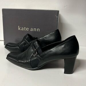 Black shoes size 7 1/2 medium slide on shoe with original box